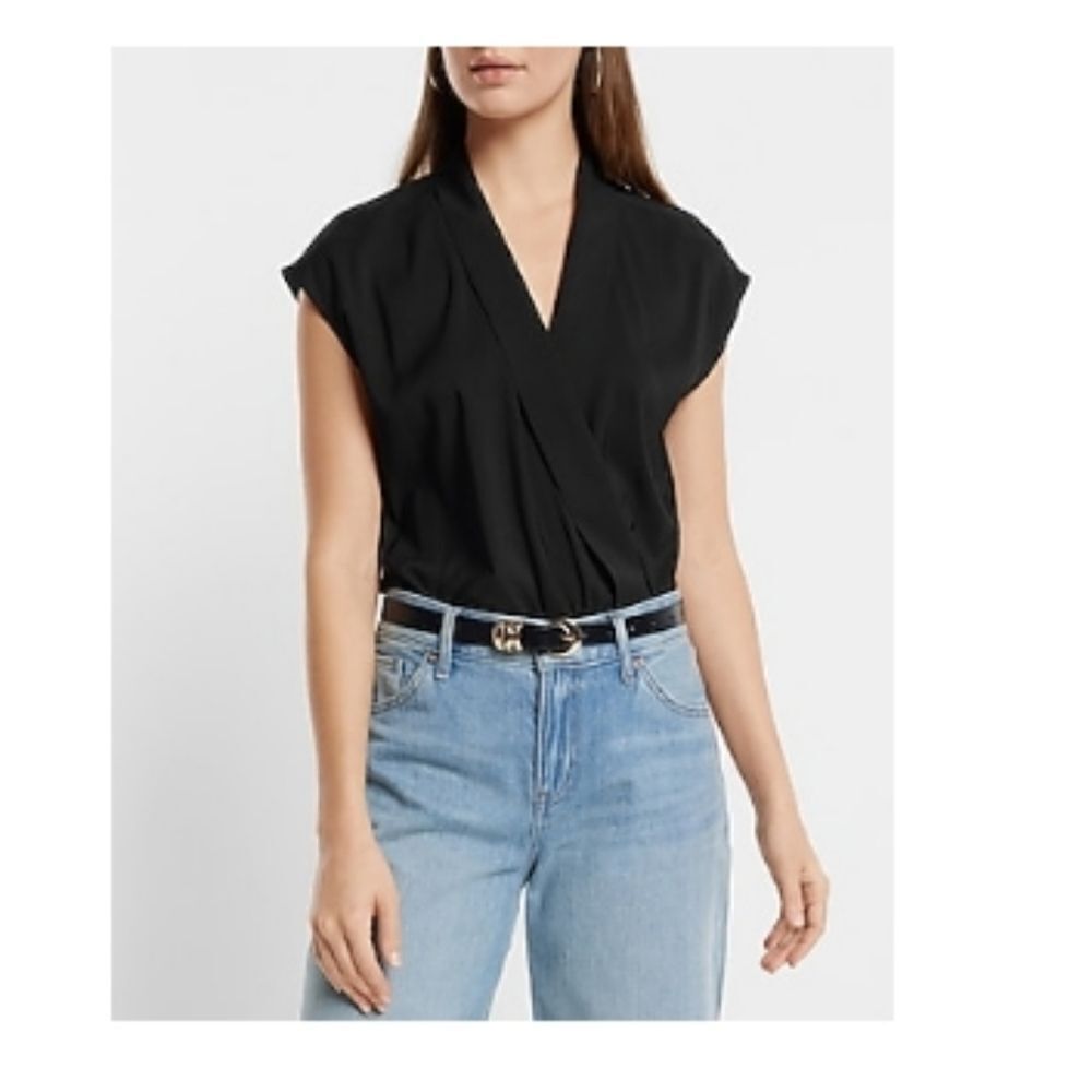 NWT, Express • V Neck Surplice Gramercy Bodysuit, Size XS